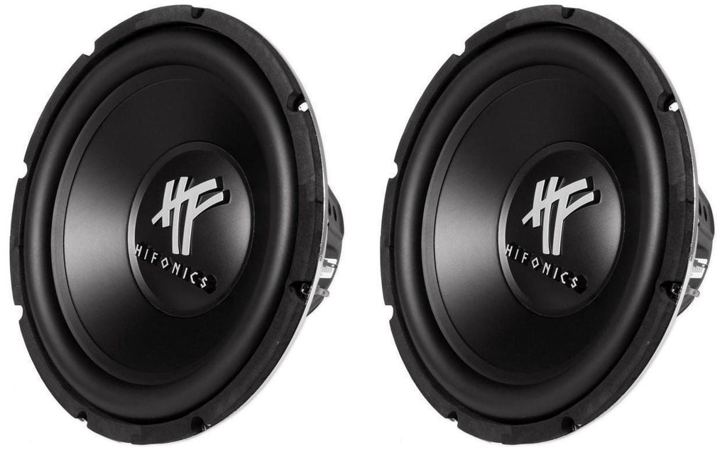 Pair of Hifonics HFX12D4 HF Series 12" 800 Watt DVC 4 Ohm Car Subwoofers Bundle