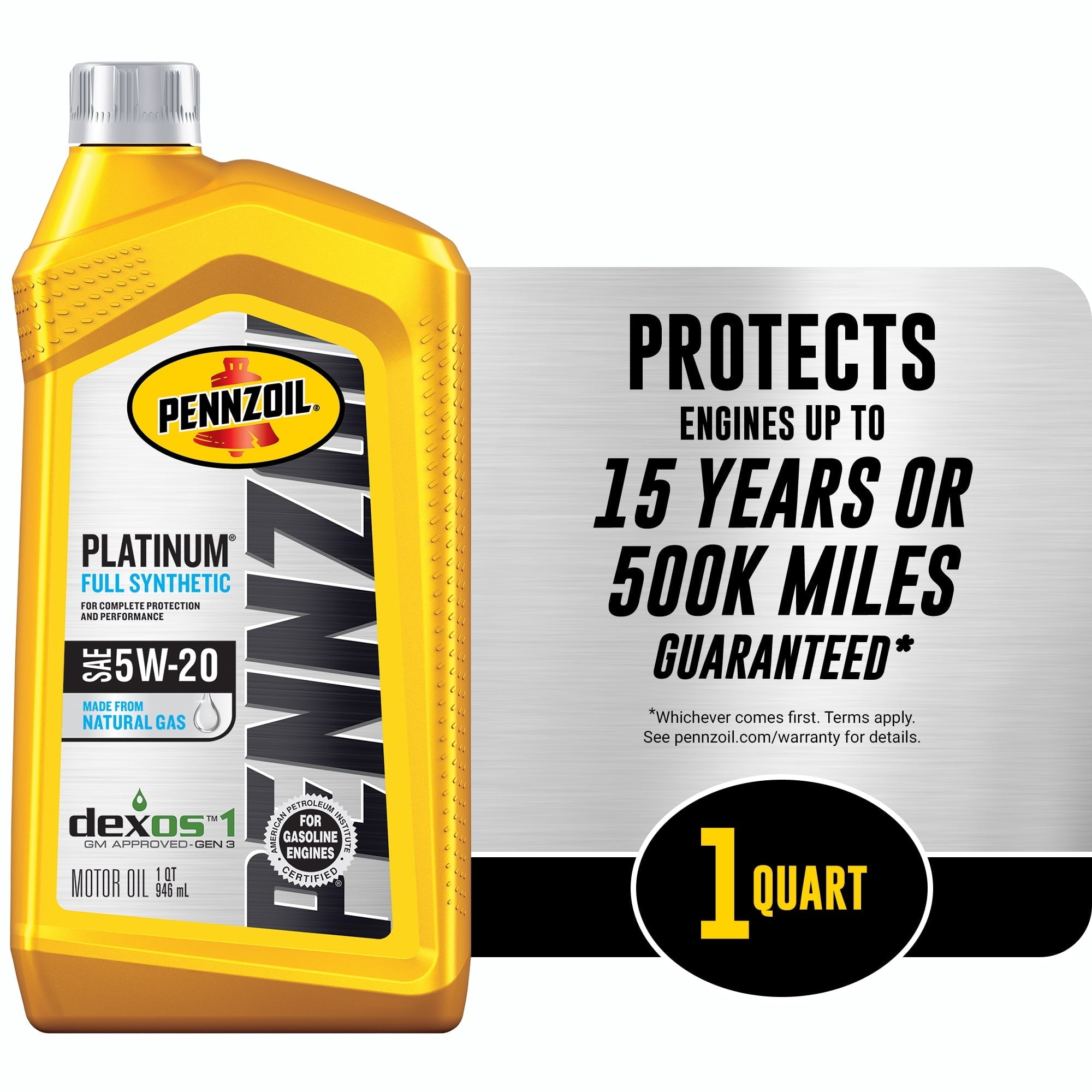 Pennzoil Platinum Full Synthetic 5W-20 Motor Oil, 1-Quart