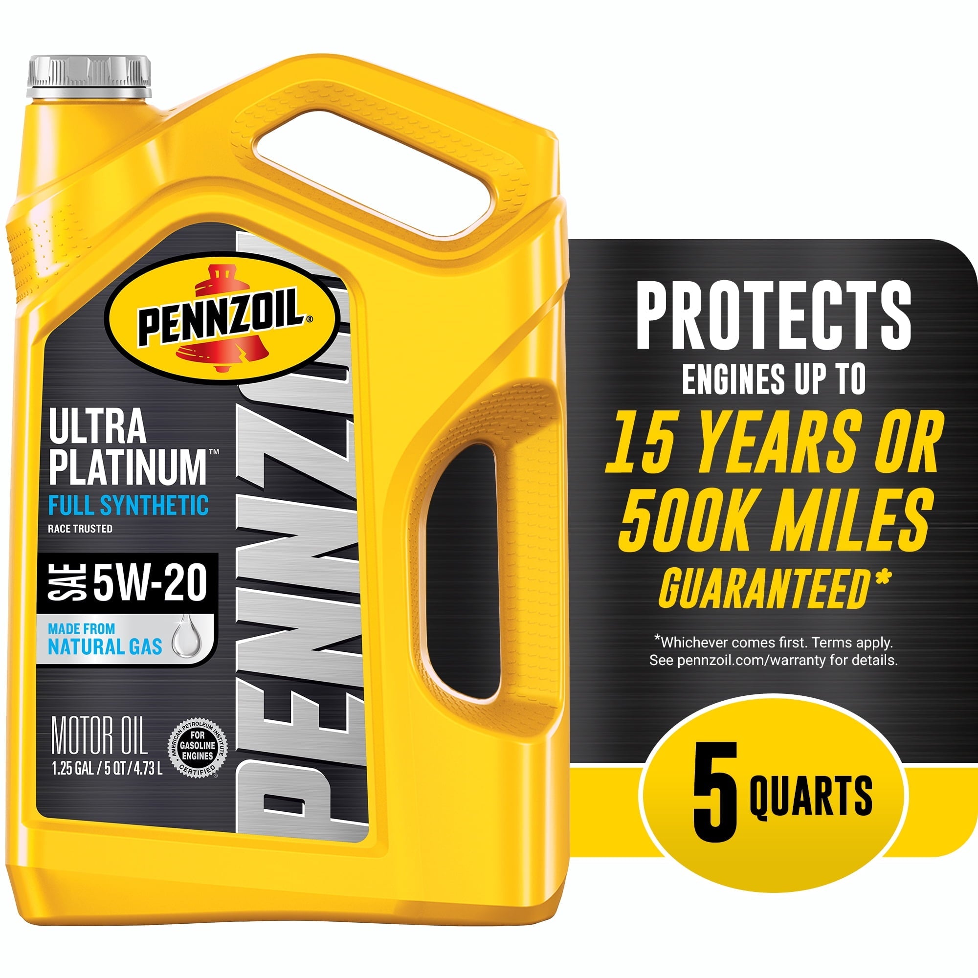 Pennzoil Ultra Platinum 5W-20 Full Synthetic Motor Oil, 5 Quart