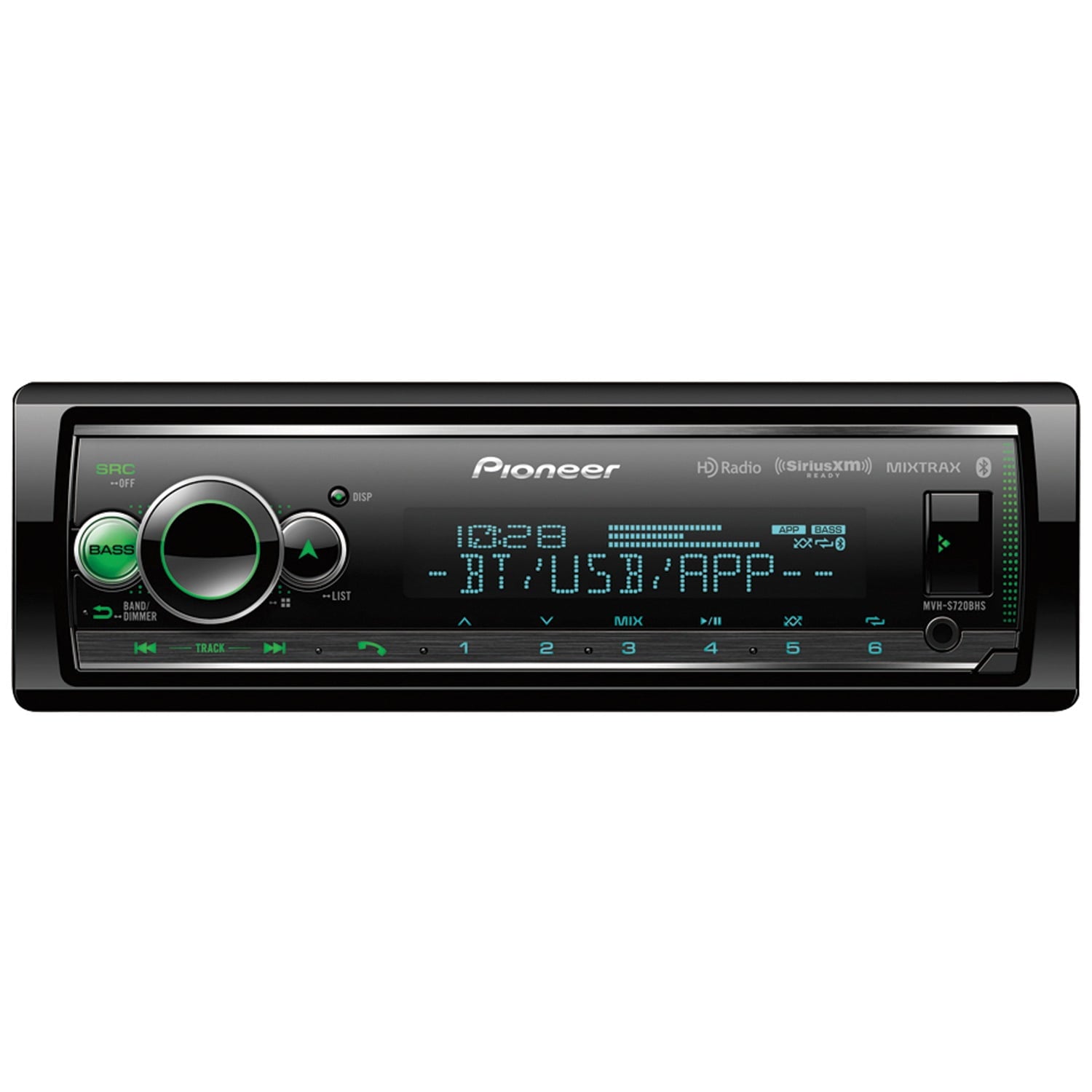 Pioneer DEH-S7200BHS Single-DIN In-Dash CD Receiver with Bluetooth, HD Radio, and SiriusXM Ready