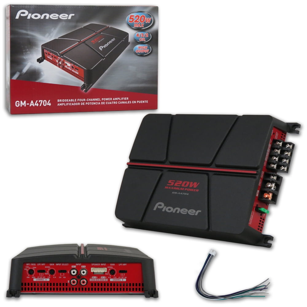 Pioneer GM-A4704 Class AB 4 Channel Car Audio Bridgeable Amplifier 520W Max