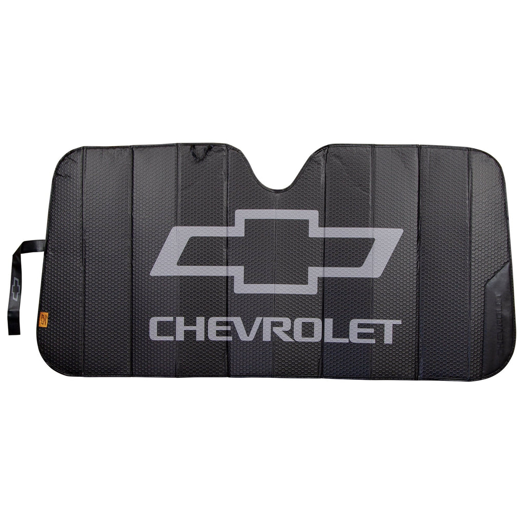 Plasticolor Chevy 58” x 27.5” Universal Fit Accordion Automotive Sunshade, Black, 1 Pc
