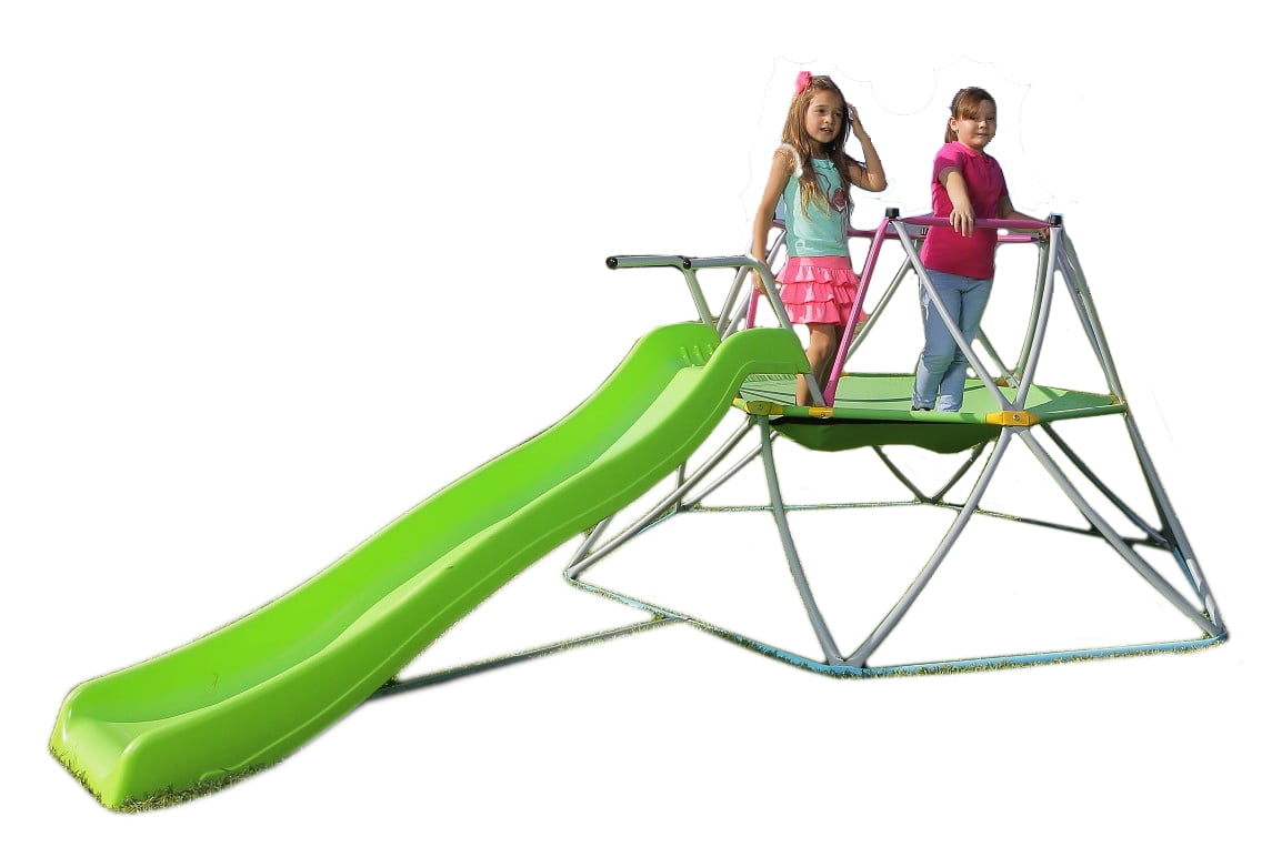 Platports Kids Dome Climber with Slide Set- Indoor Outdoor Playground - Age 3-10 - 55 inches mat