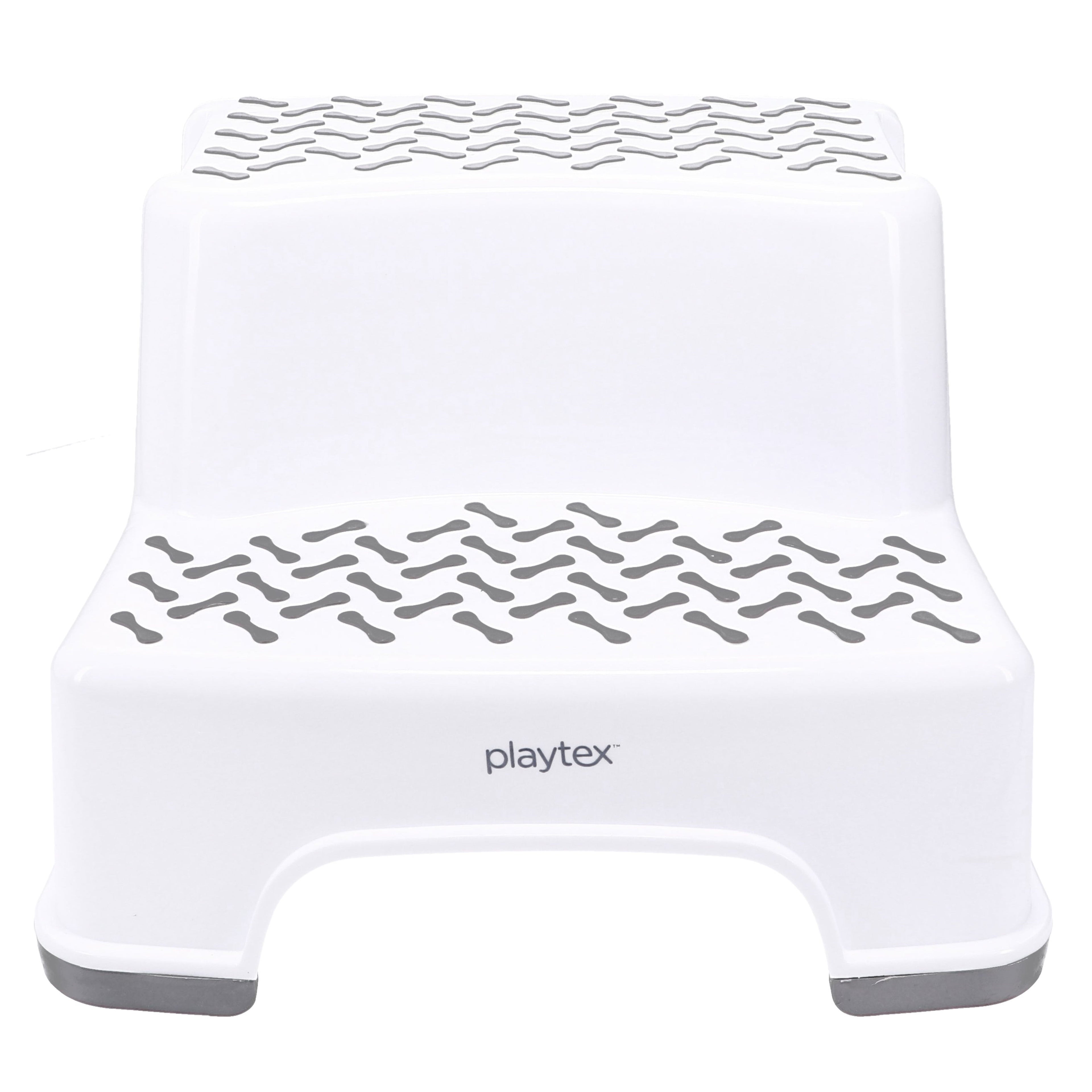 Playtex White 2-Tier Step Stool, Kids Bathroom and Bedroom Plastic Step Stool