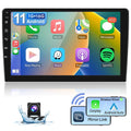 Podofo 1+16G Double DIN 9'' Touchscreen Car Stereo Radio Wireless Carplay Android Auto Mirror Link Android 11 HD 1080P WIFI GPS FM Bluetooth, AHD Backup Camera