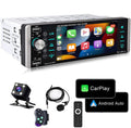 Podofo Single Din 5.1'' Car Stereo Radio Apple Carplay Android Auto Touch Screen Car Multimedia MP5 Player Bluetooth Mirror Link FM USB, with Back Up Camera
