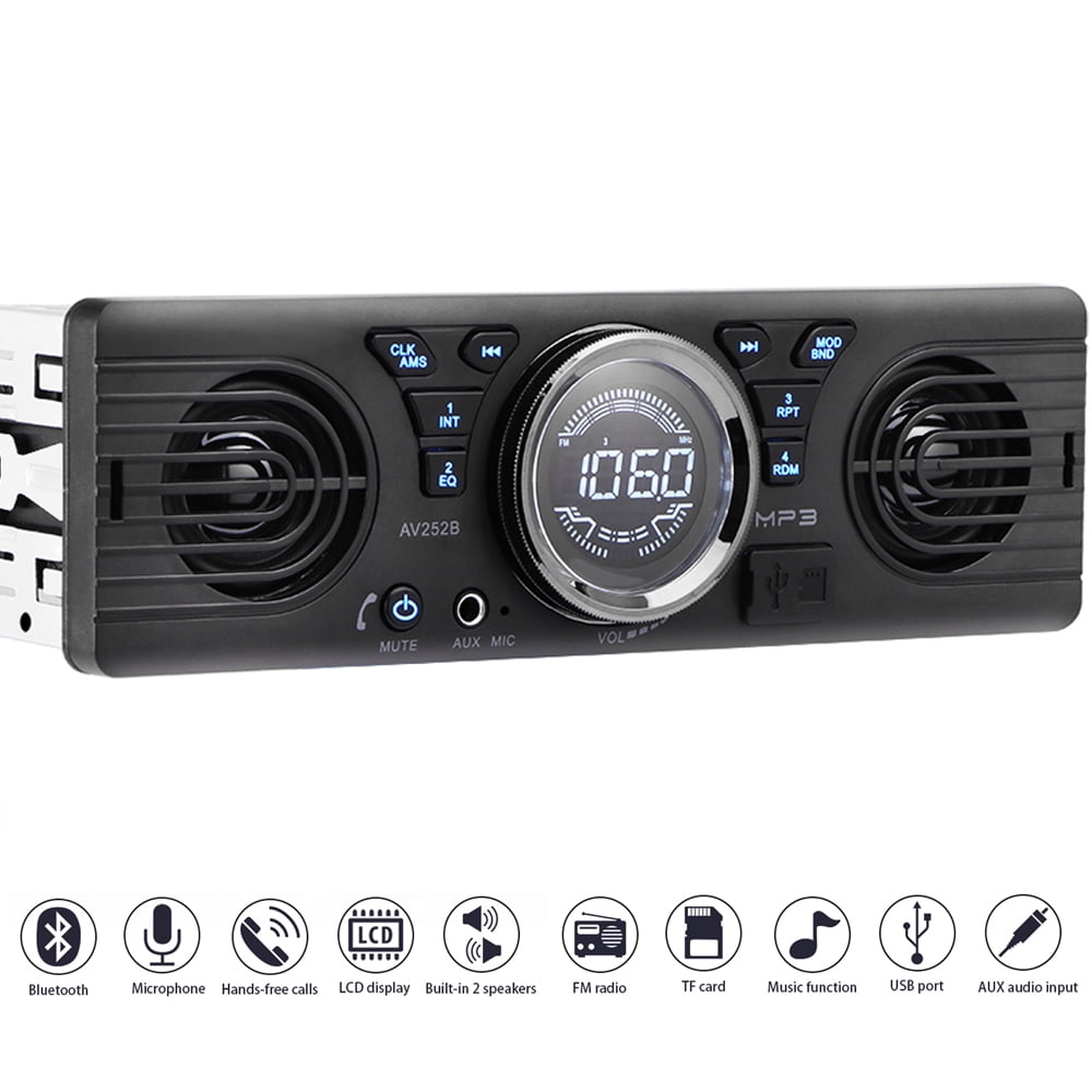 PolarLander Single one Din car Stereo Car Audio Auto radio FM USB SD AUX IN built-in 2 speakers Bluetooth Car Stereos Radios MP3 player