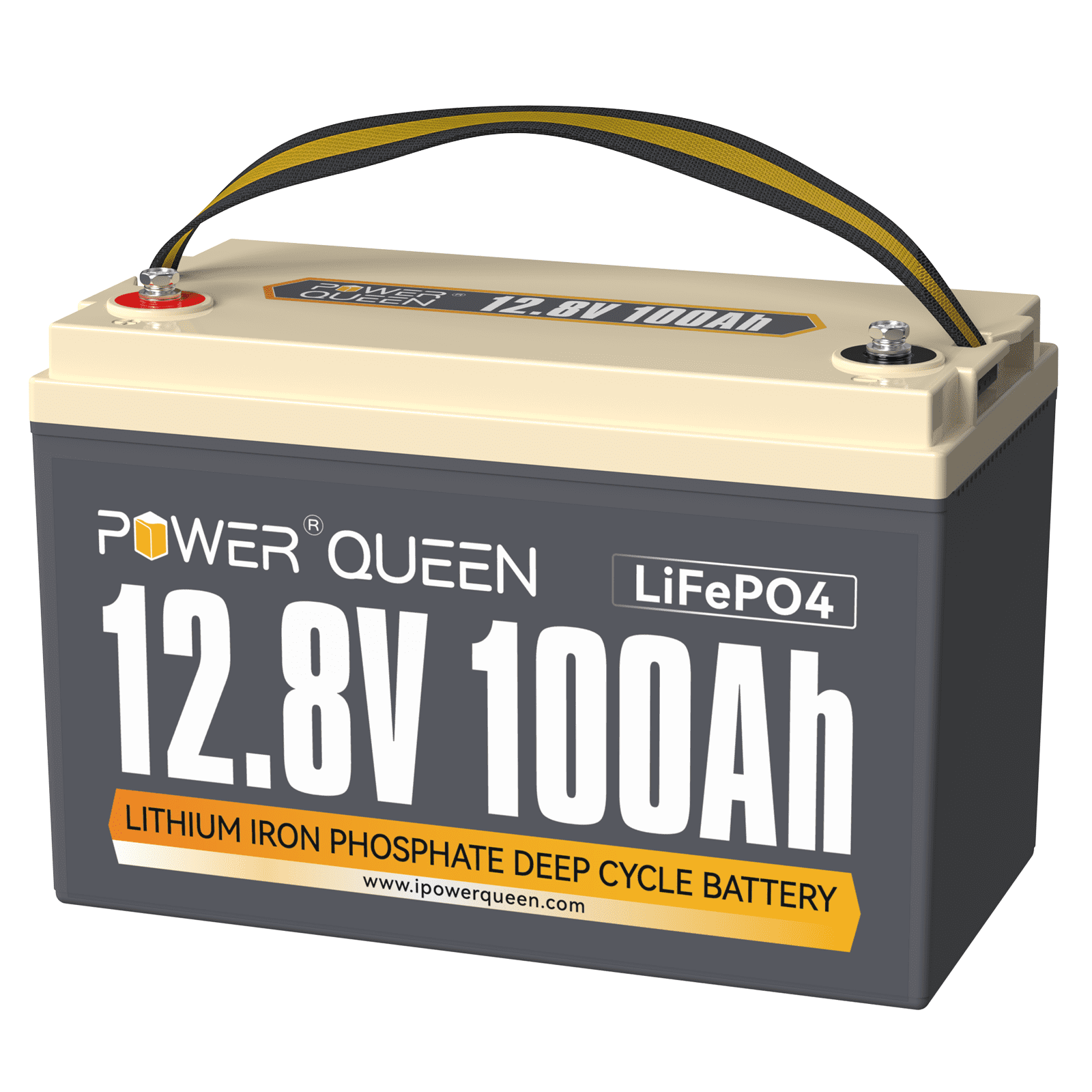 Power Queen 12V 100Ah LiFePO4 Lithium Battery Deep Cycle with 100A BMS for Solar Marine