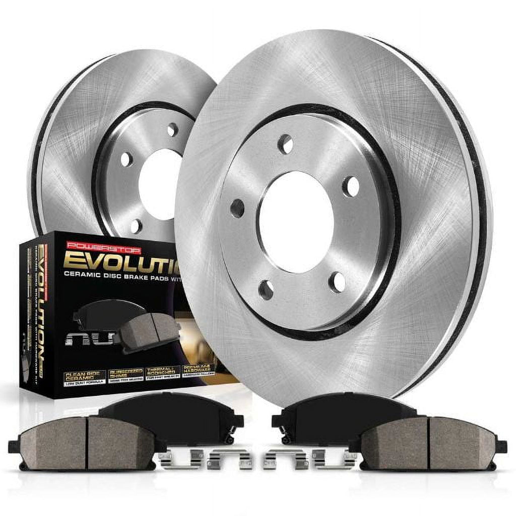 Power Stop Front Stock Replacement Brake Pad and Rotor Kit KOE7400 Fits 2018 Chevrolet Equinox