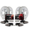 Power Stop Front and Rear Ceramic Brake Pad and Drilled and Slotted Rotor Kit K7063 Fits 2016 Kia Sorento