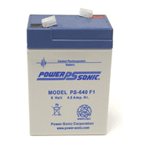 Power-Sonic PS-640 6V/4.5AH Sealed Lead Acid Battery-F1 Terminal - PS-640