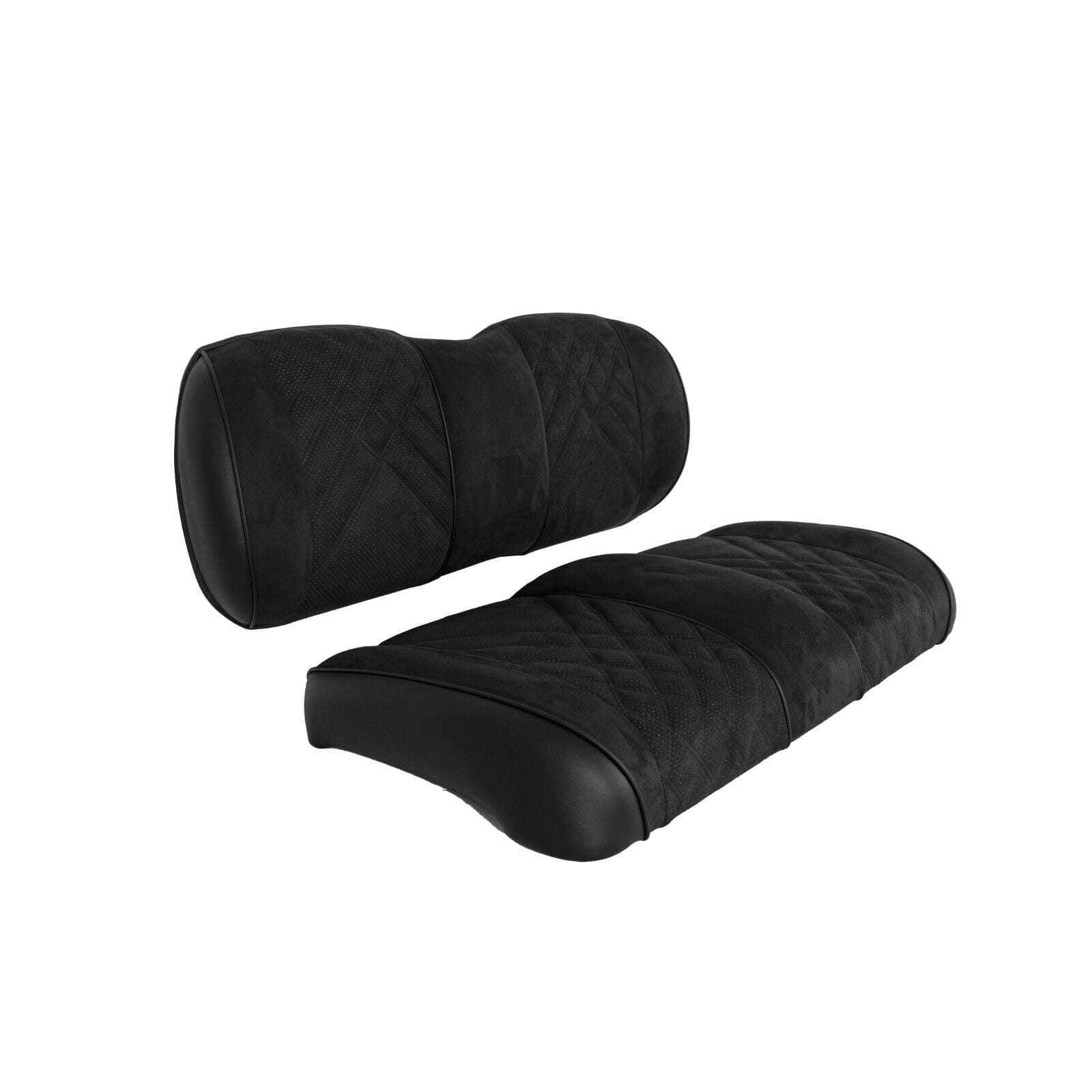Premium Suede Front Seat Cushions for Club Car Precedent/Tempo/Onward Golf Cart - Black