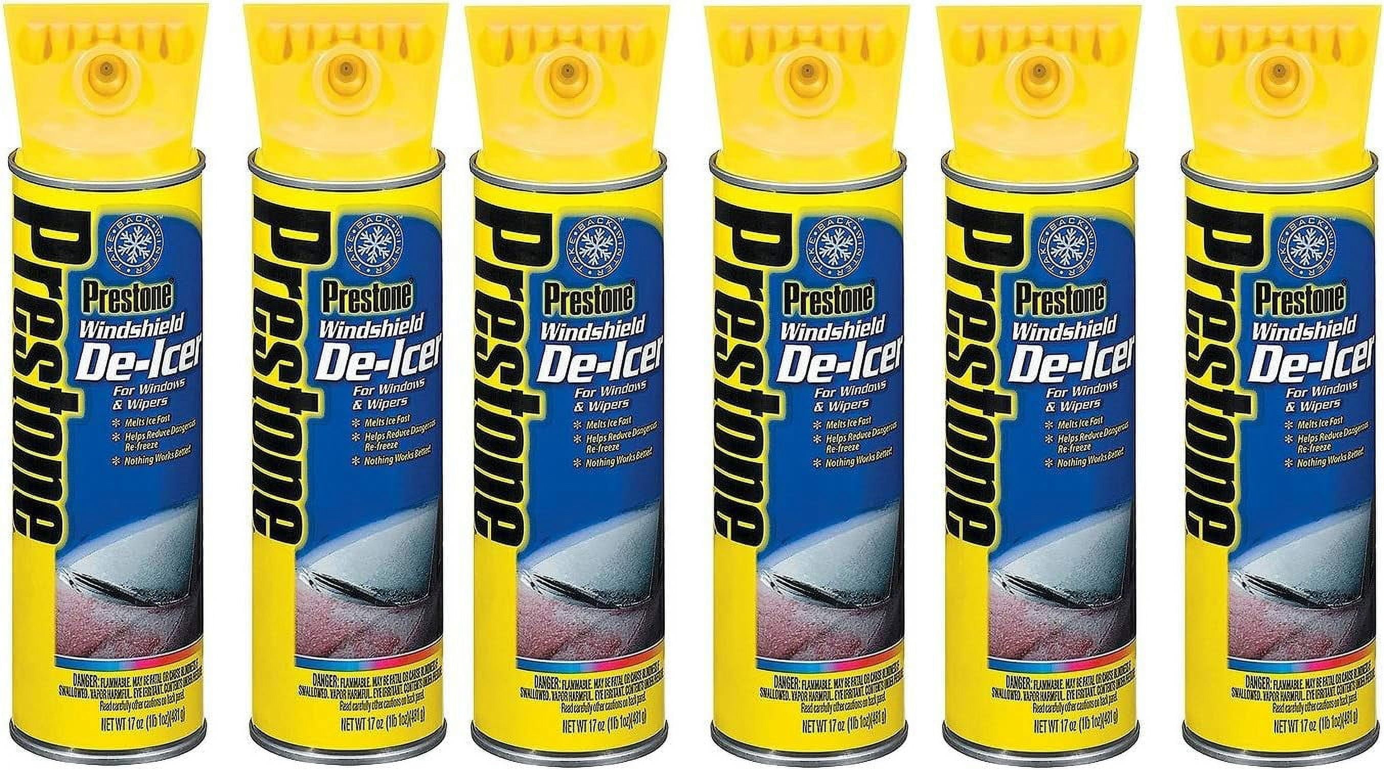 Prestone AS244 Windshield De-Icer - 17 oz. Aerosol, 6 Count