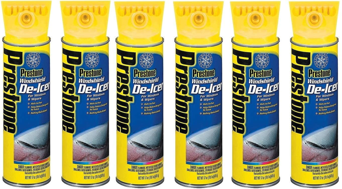 Prestone AS244 Windshield De-Icer - 17 oz. Aerosol, 6 Pack
