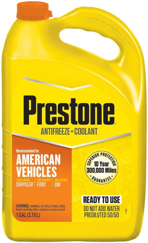 Prestone American Vehicles (Orange) Antifreeze & Coolant 1 gal-Ready to Use 50/50