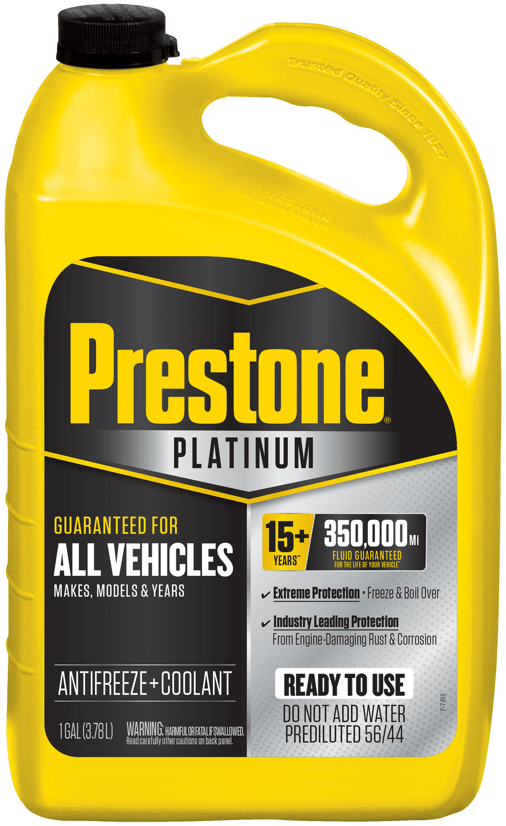 Prestone Platinum Univ Antifreeze+Coolant; 15yr/350k Mi, 1G - Ready to Use 50/50