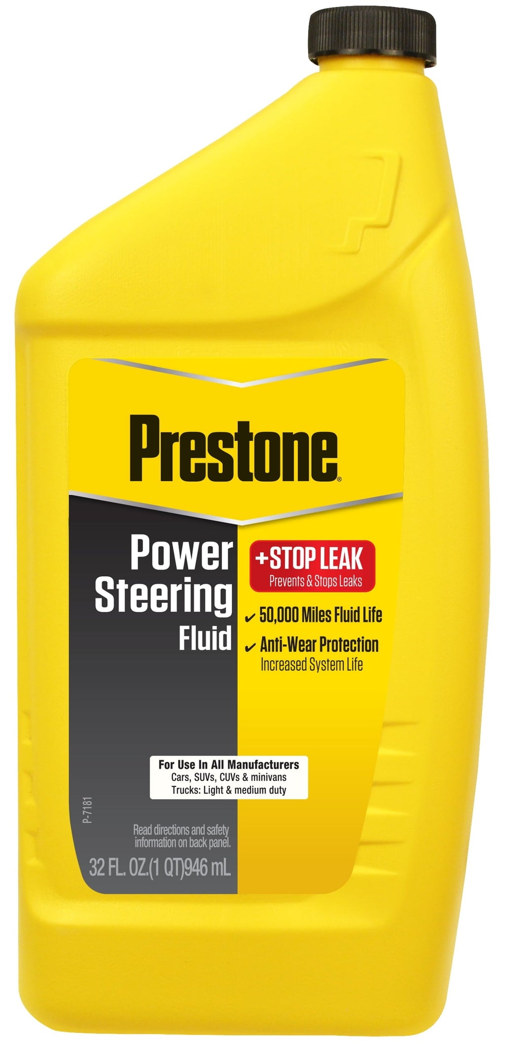 Prestone Power Steering Fluid Plus Stop Leak, 32 oz (1 Quarts)
