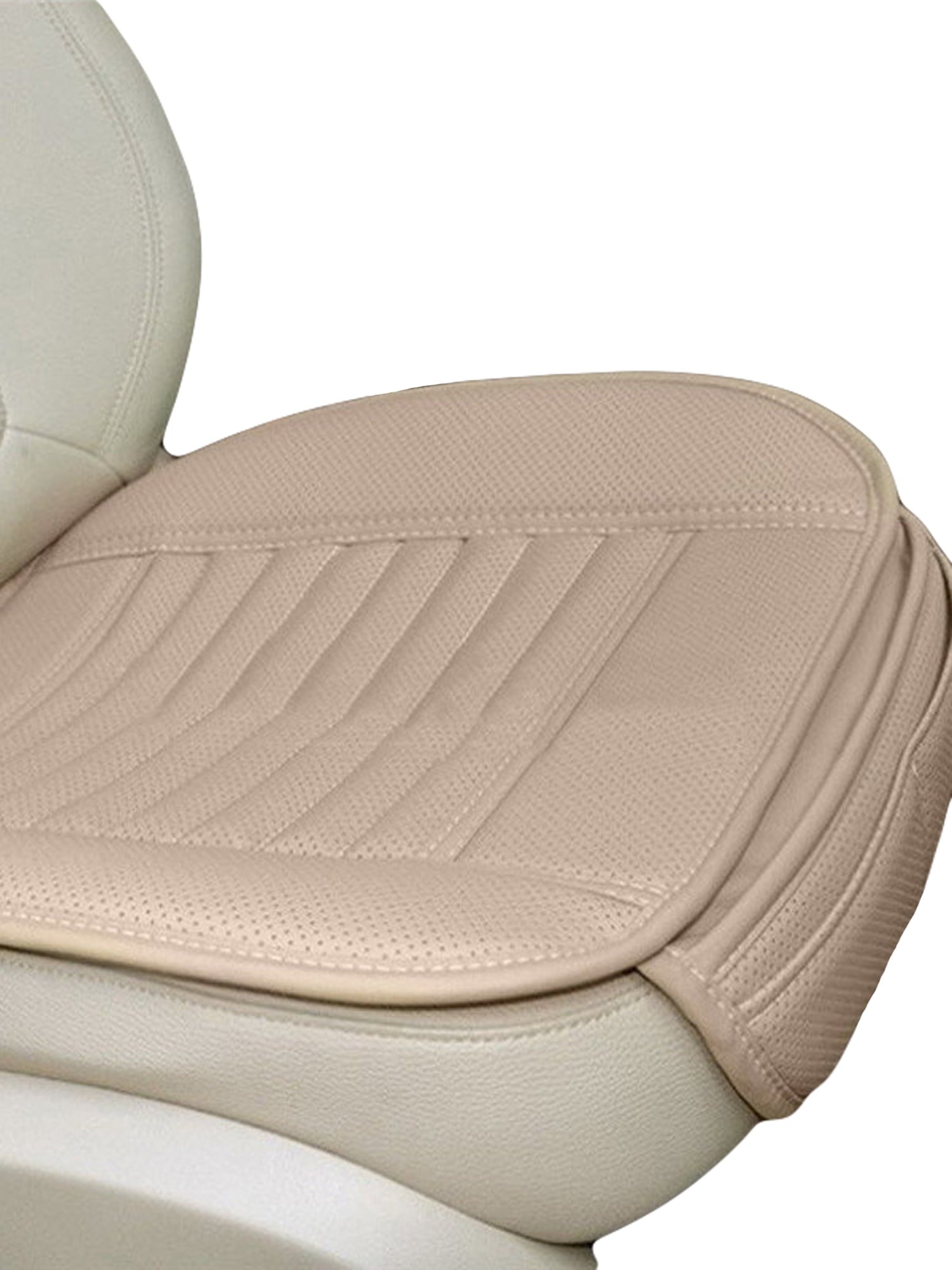 Pudcoco Universal PU Leather Car Front Seat Cushion Protector Pad Driver Mat