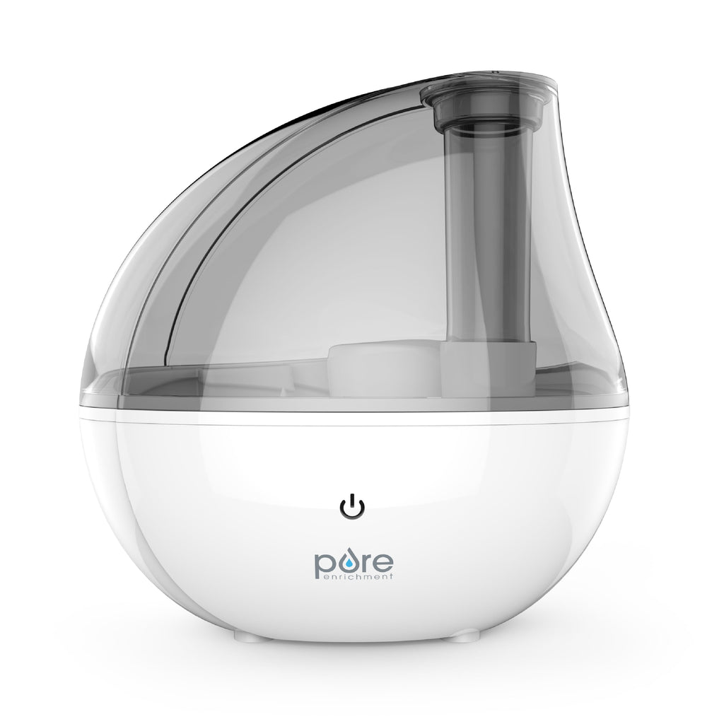 Pure Enrichment® MistAire™ Silver Ultrasonic Cool Mist Humidifier - Lasts Up to 25 Hours, Whisper-Quiet Overnight Operation, 360° Mist Nozzle, Easy-Fill Tank, & Auto Safety Shut-Off