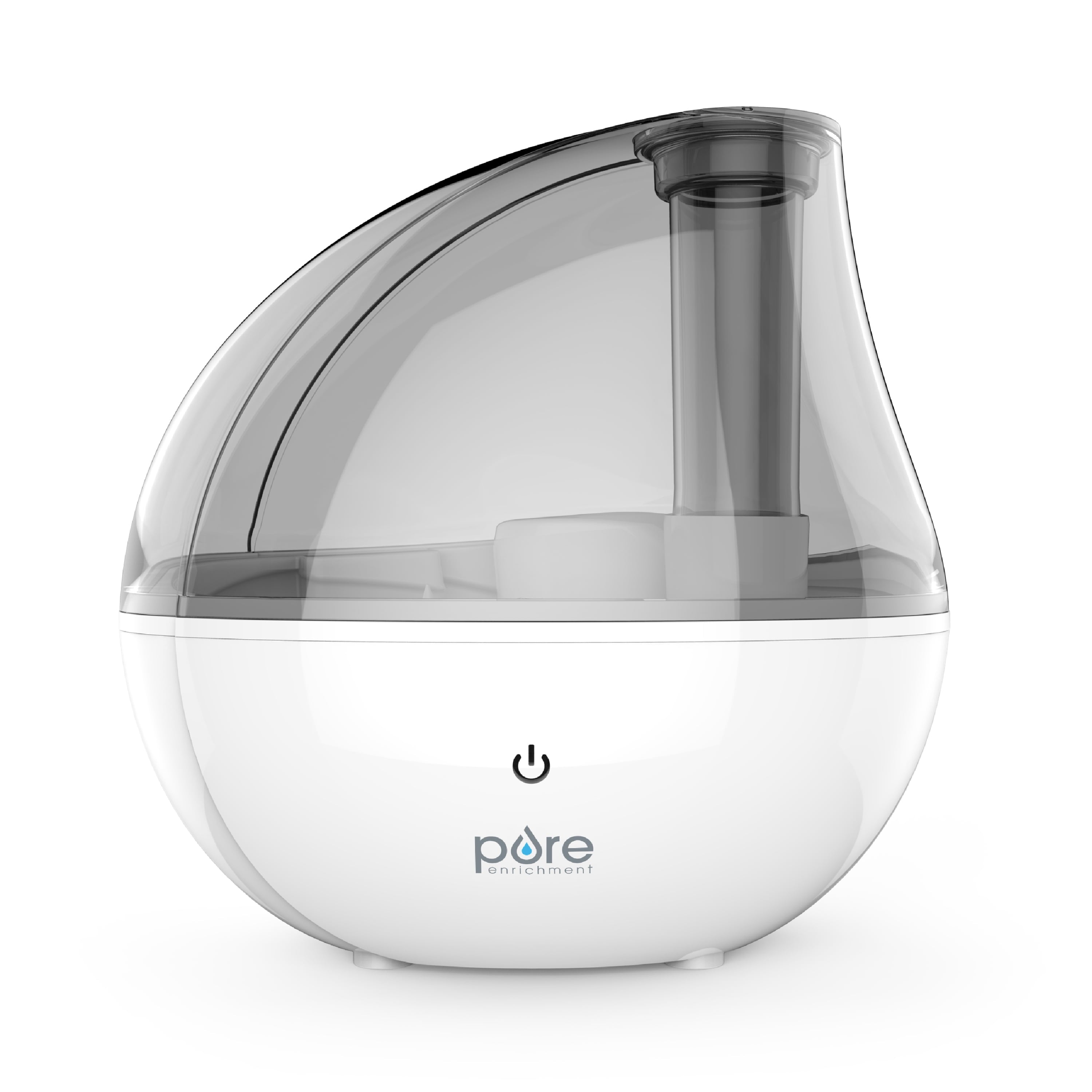 Pure Enrichment® MistAire™ Silver Ultrasonic Cool Mist Humidifier - Lasts Up to 25 Hours, Whisper-Quiet Overnight Operation, 360° Mist Nozzle, Easy-Fill Tank, & Auto Safety Shut-Off