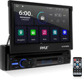 Pyle Car Stereo Video Receiver - Multimedia Disc Player, Motorized Fold-Out 7” Touchscreen Display