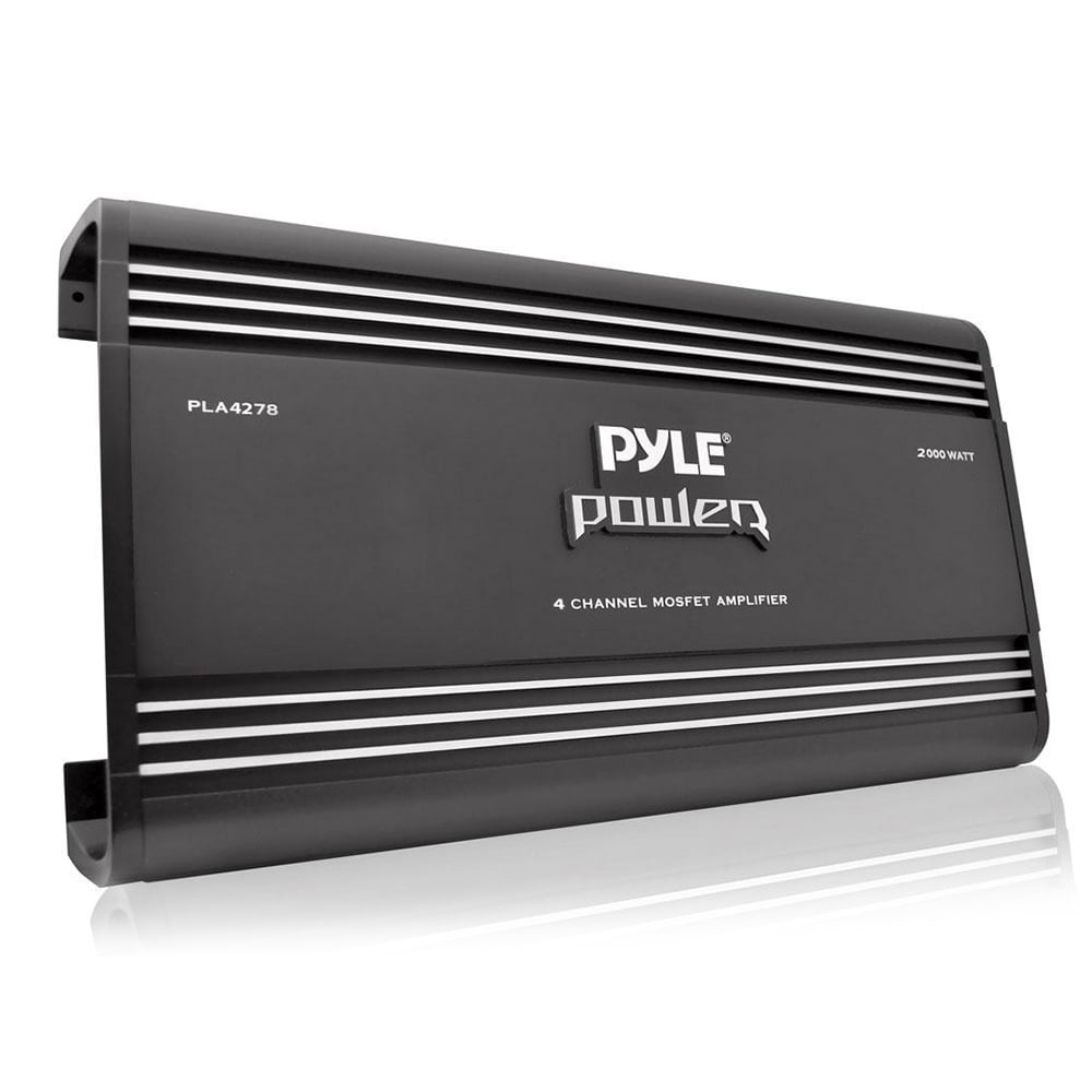 Pyle PLA4278 Bridgeable 4 Channel 2000 W Car Audio Mosfet Power Amplifier Amp