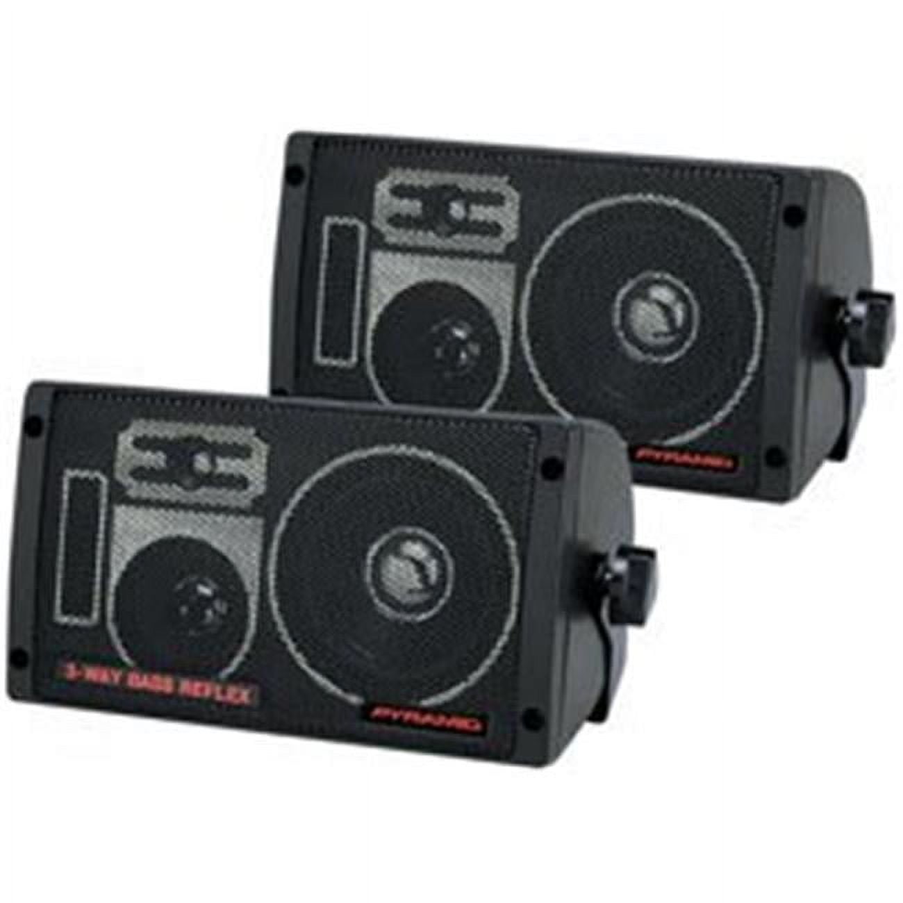 Pyramid 2060 300W 3-Way Car Audio Mini Box Speakers Indoor Stereo System (Pair)