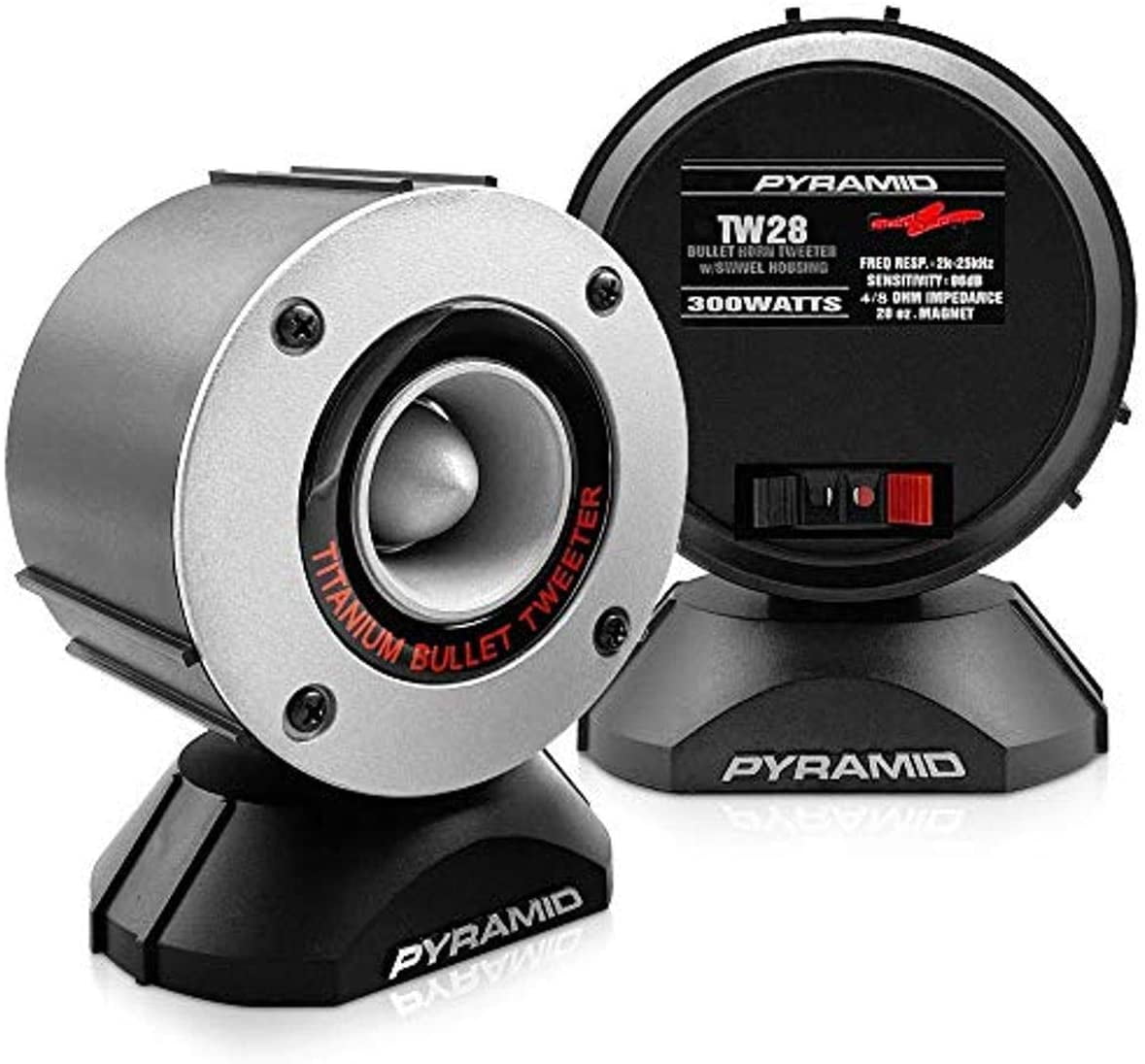 Pyramid 3.75" 300W LOUD Car Audio Aluminum Bullet Horn Tweeters, Pair | TW28