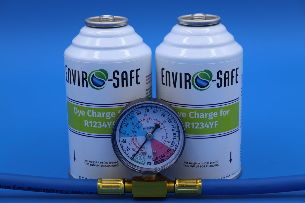 R1234yf Dye Charge, 2 cans and gauge, R-1234yf dye
