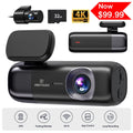 REDTIGER 4K Car Dash Cam, 4K Front and 1080P Rear Dash Camera with WiFi & GPS, Loop Recording, Smart App Control, Free 32GB SD Card