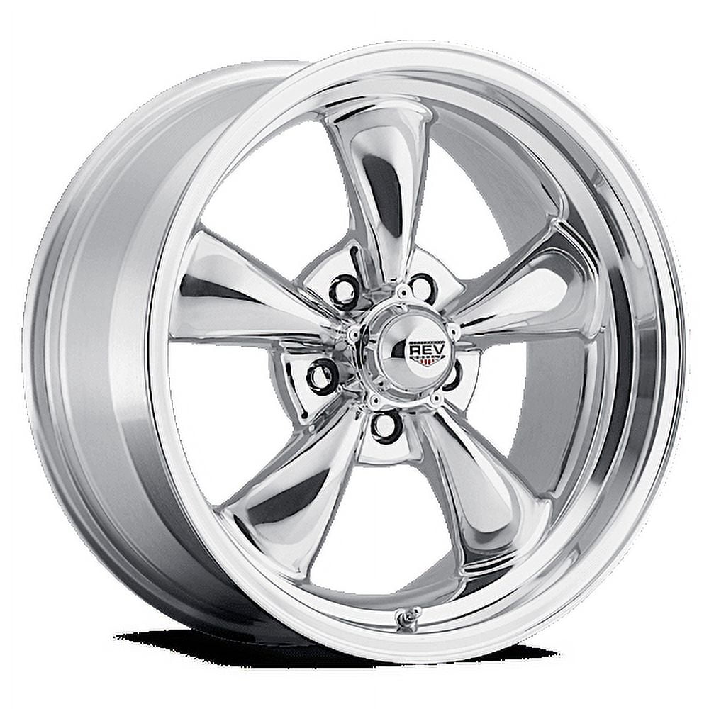 REV Wheels 100P-8806100 100 Series- 18x8 - 4.5 BS - 5x4.75/5x120.65 -Polished Finish Fits select: 1967-1992 CHEVROLET CAMARO, 1970 CHEVROLET MALIBU