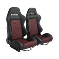 Racing Seat High Quality Pvc With Suade Material Double Slider, 2Pcs, Red