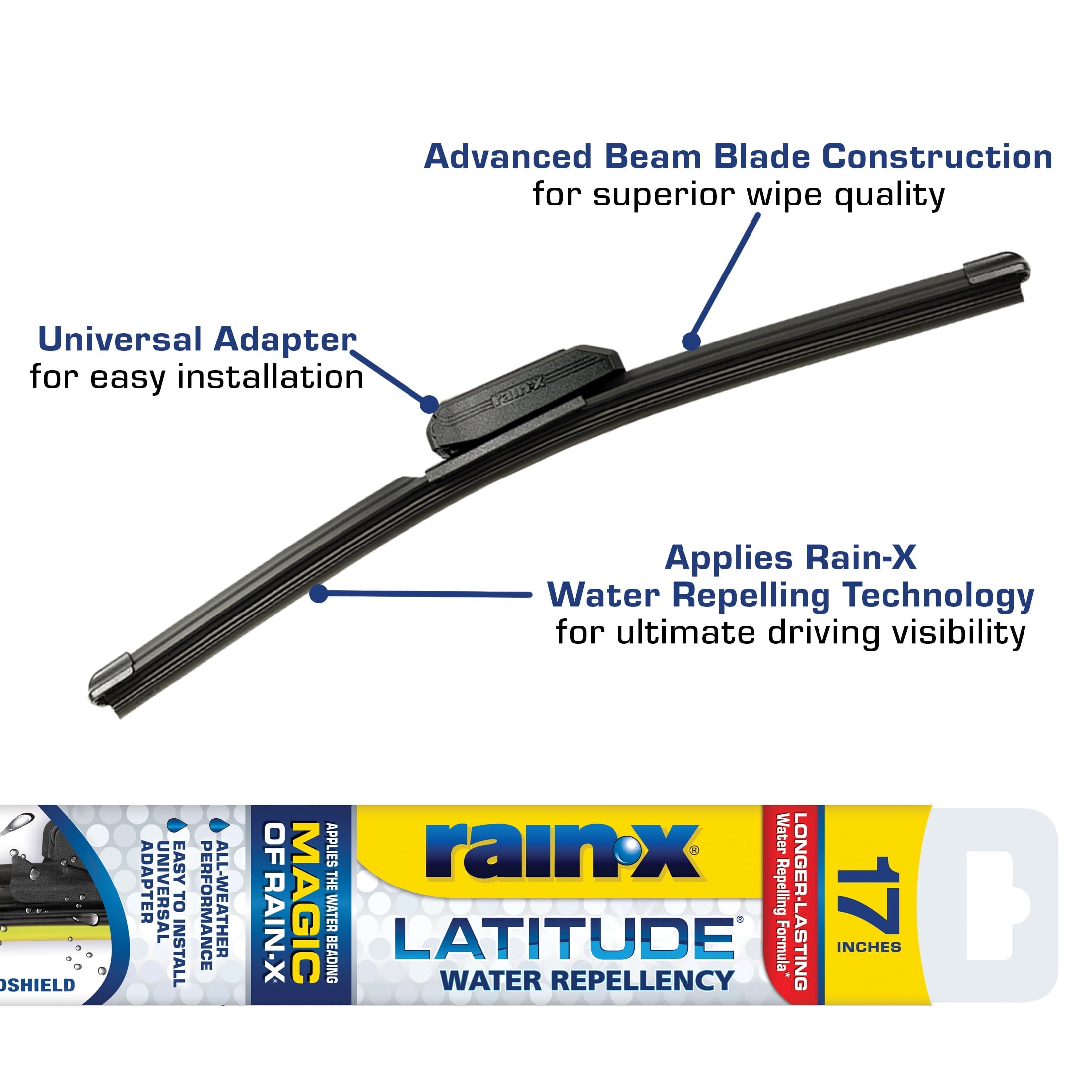 Rain-X Latitude Water Repellency 17" 2-IN-1 Windshield Wiper Blade