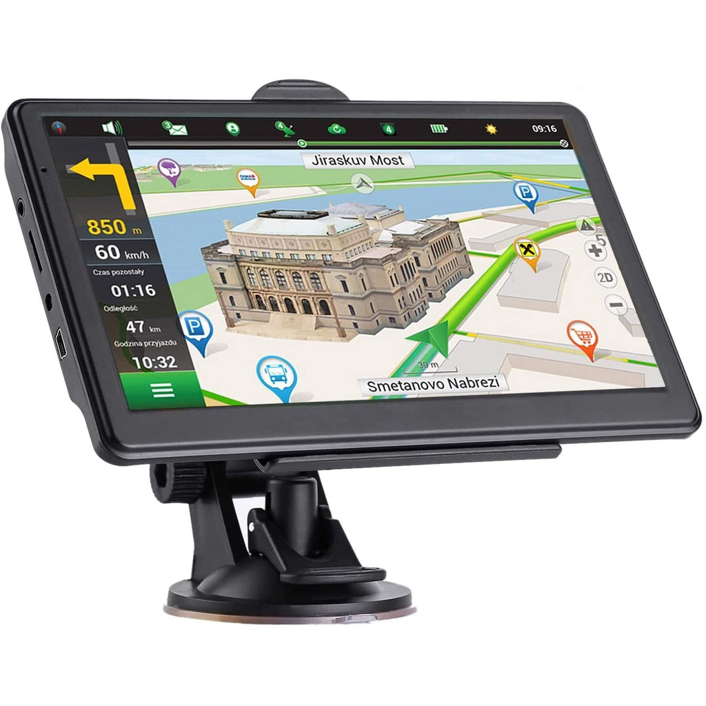 Raphary GPS Navigation for Car,7 Inch Touch Screen Car Navigation System, 8G 256M Voice Broadcast Navigation System,Support Speed and Red Light Warning