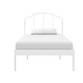 RealRooms Camie Metal Bed, Adjustable Base Height, Twin, White
