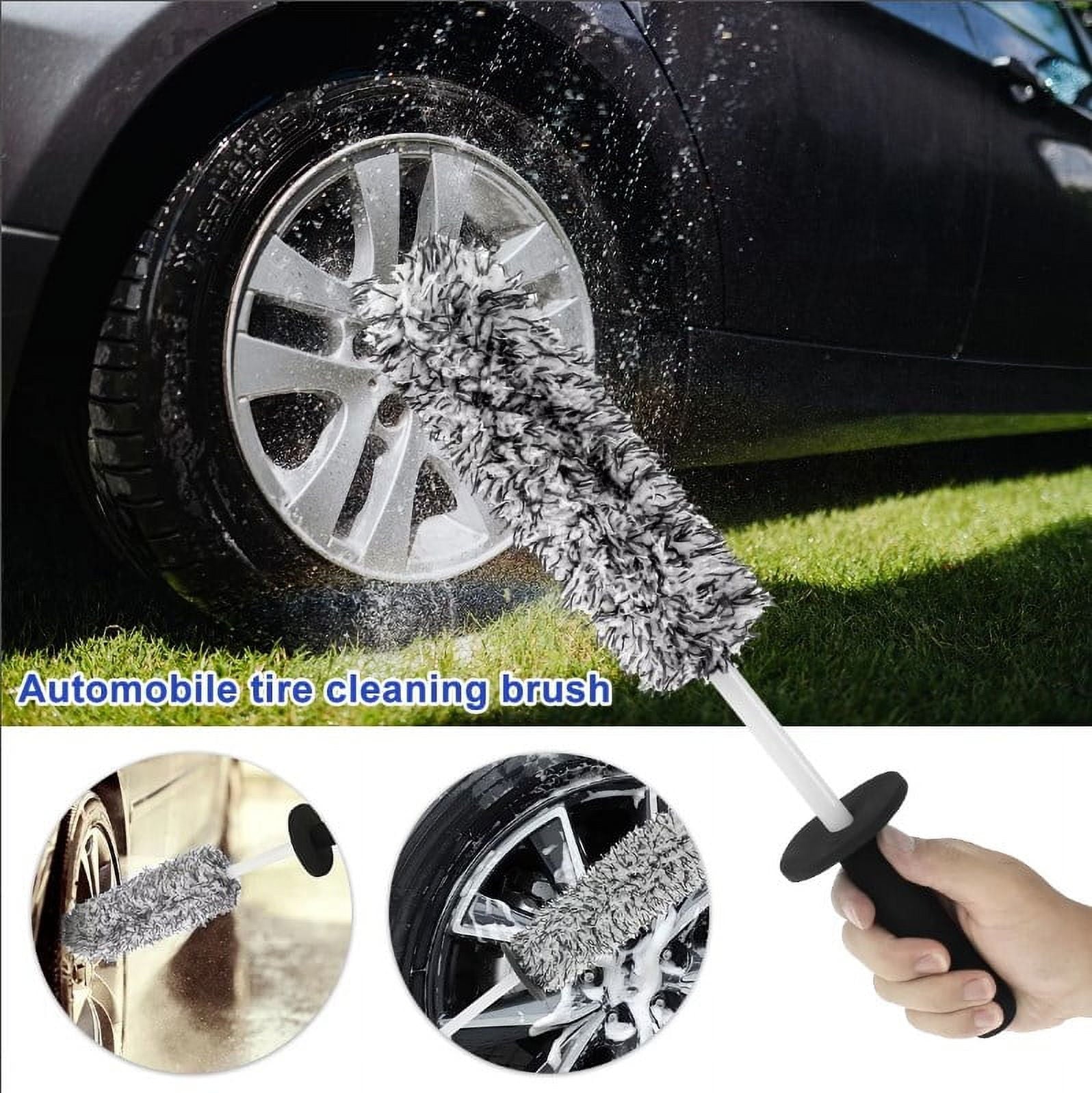 Relax Car Wheel Cleaning Brush Tool,Tire Cleaner 16.5 Inch Non-Slip Handle for Car Cleaning