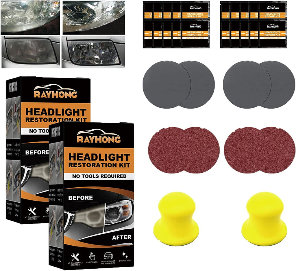 Restowipes Headlight Restoration Kit,Restowipes Headlight Restore Cleaning Wipes,Polish Headlights Lens Restore Cleaner DIY Polishing,Headlight Cleaner Restoration Kit for Car