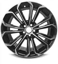 Rim for 2014-2016 Toyota Corolla 17x7 Inch Black Machine Face (Diamond Cut) Aluminum Rim - OE Direct Replacement - Wheel Direct Fit