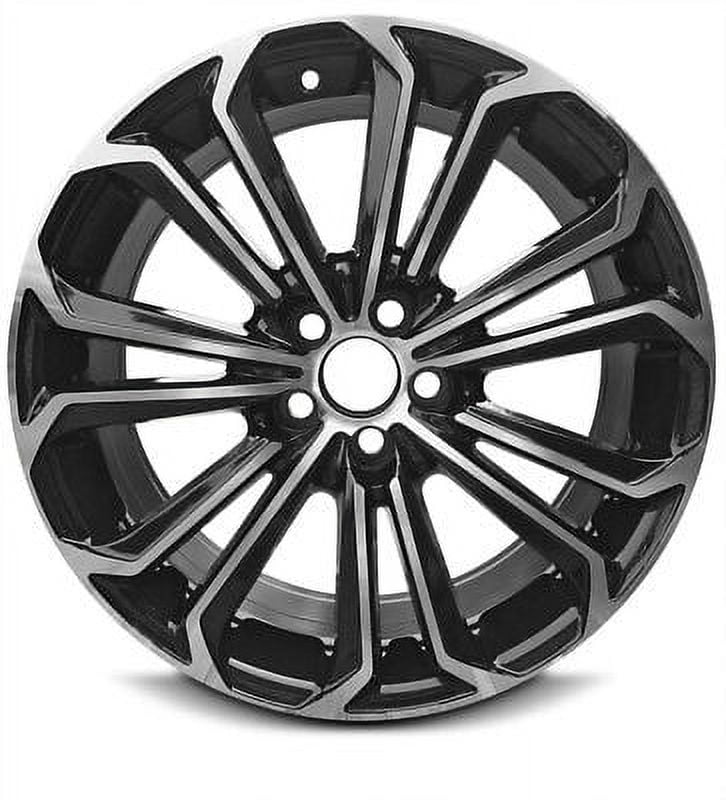 Rim for 2014-2016 Toyota Corolla 17x7 Inch Black Machine Face (Diamond Cut) Aluminum Rim - OE Direct Replacement - Wheel Direct Fit