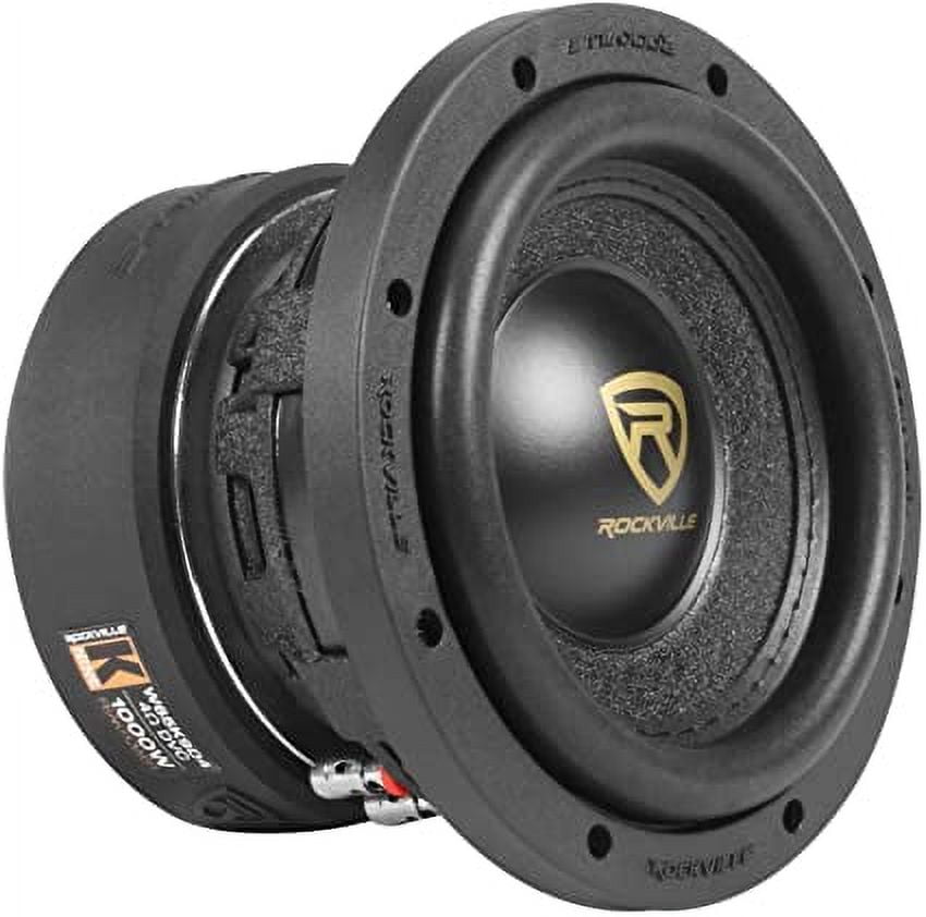 Rockville W65K9D4 6.5" 1000w Peak Car Audio Subwoofer Dual 4-Ohm Sub 250w RMS CEA Rated