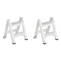 Rubbermaid EZ Two Step Durable Folding Plastic Ladder Step Stool, White (2 Pack)