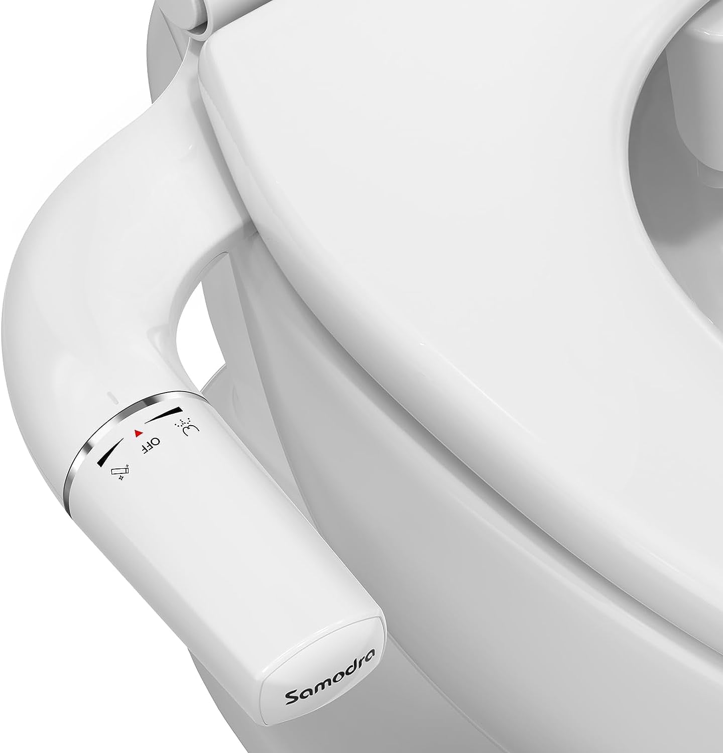 SAMODRA Ultra-Slim Non-Electric Minimalist Bidet Attachment with Self Cleaning Dual Nozzle