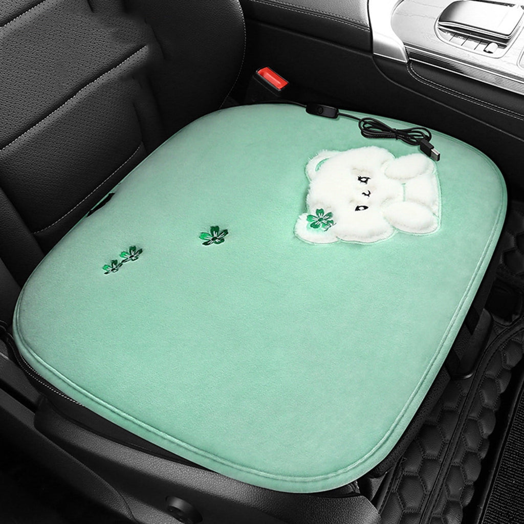 SDJMa Soft Car Seat Cushion, Soft Seat Pad Warm for Car and Office Chair Non-Slip Universal Fit,19.6 inch x19.6 Inch