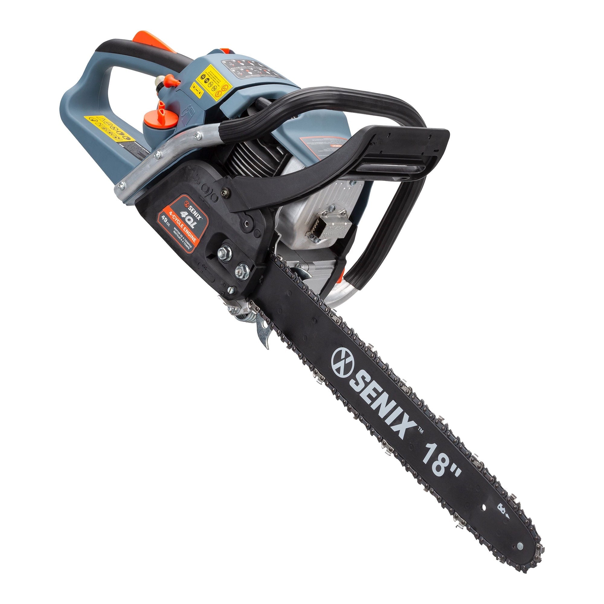 SENIX 18-inch 49 Cc 4-Cycle Gas Powered Chainsaw, Oregon Bar and Chain, CS4QL-L1