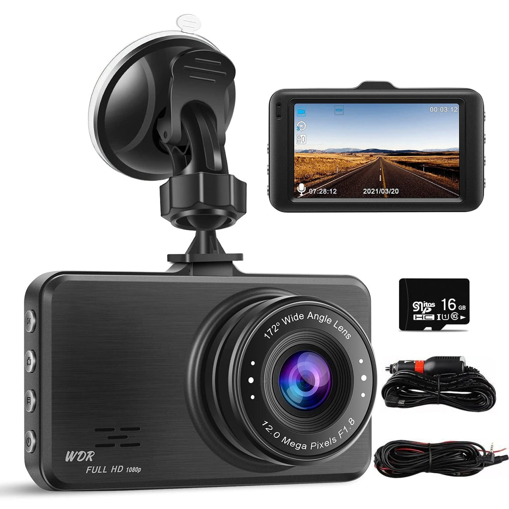 SEREE Dash Cam for Cars 1080P FHD Dash Camera 3 Inch Driving Recorder Dashboard Camera with 170 Degree Wide Angle Super Night Vision WDR Loop Recording with 16 GB Card