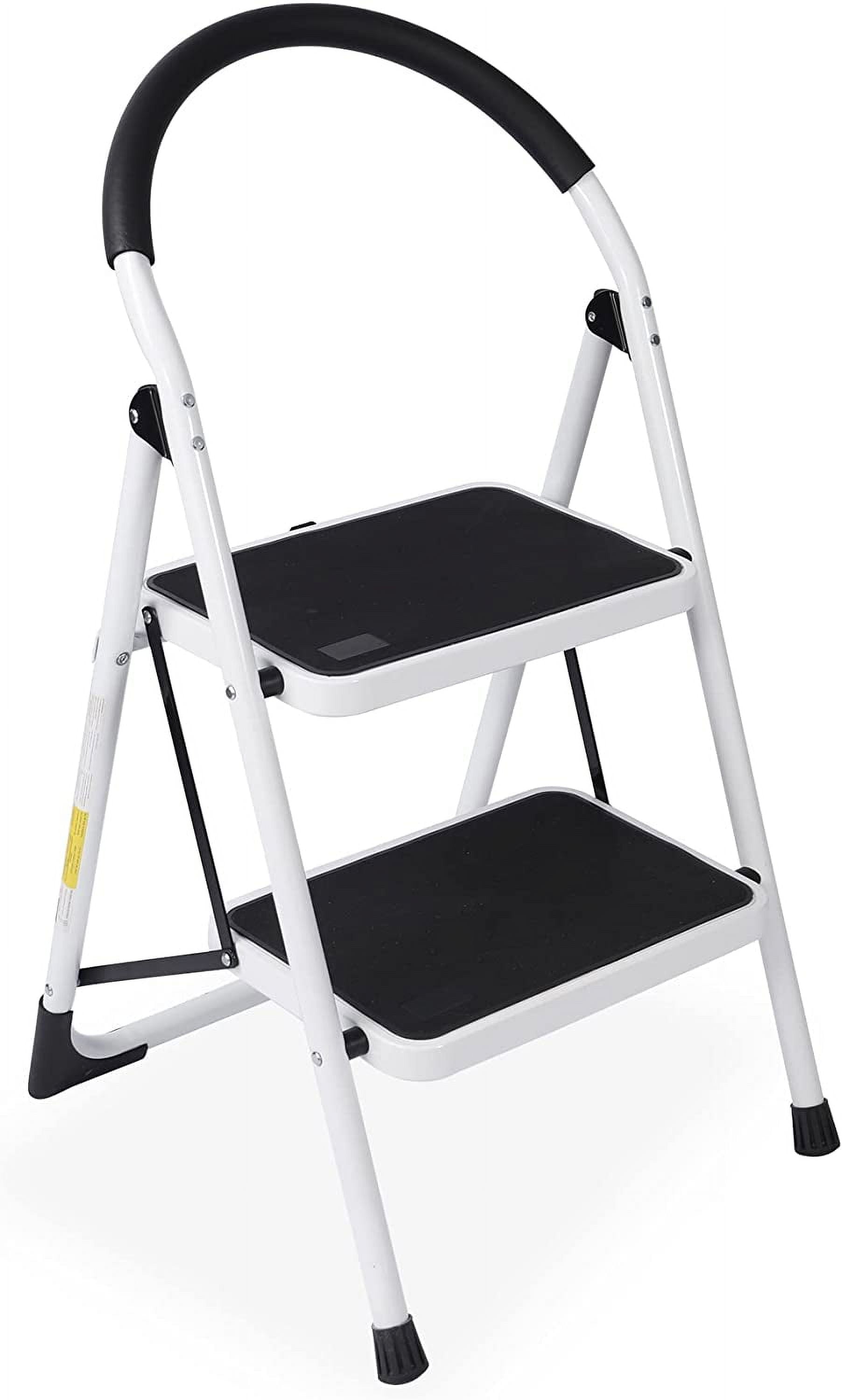 SUGIFT 2 Step Ladder Folding Step Stool with Anti-Slip Pedal Steel Ladder for Household, Kitchen and Office