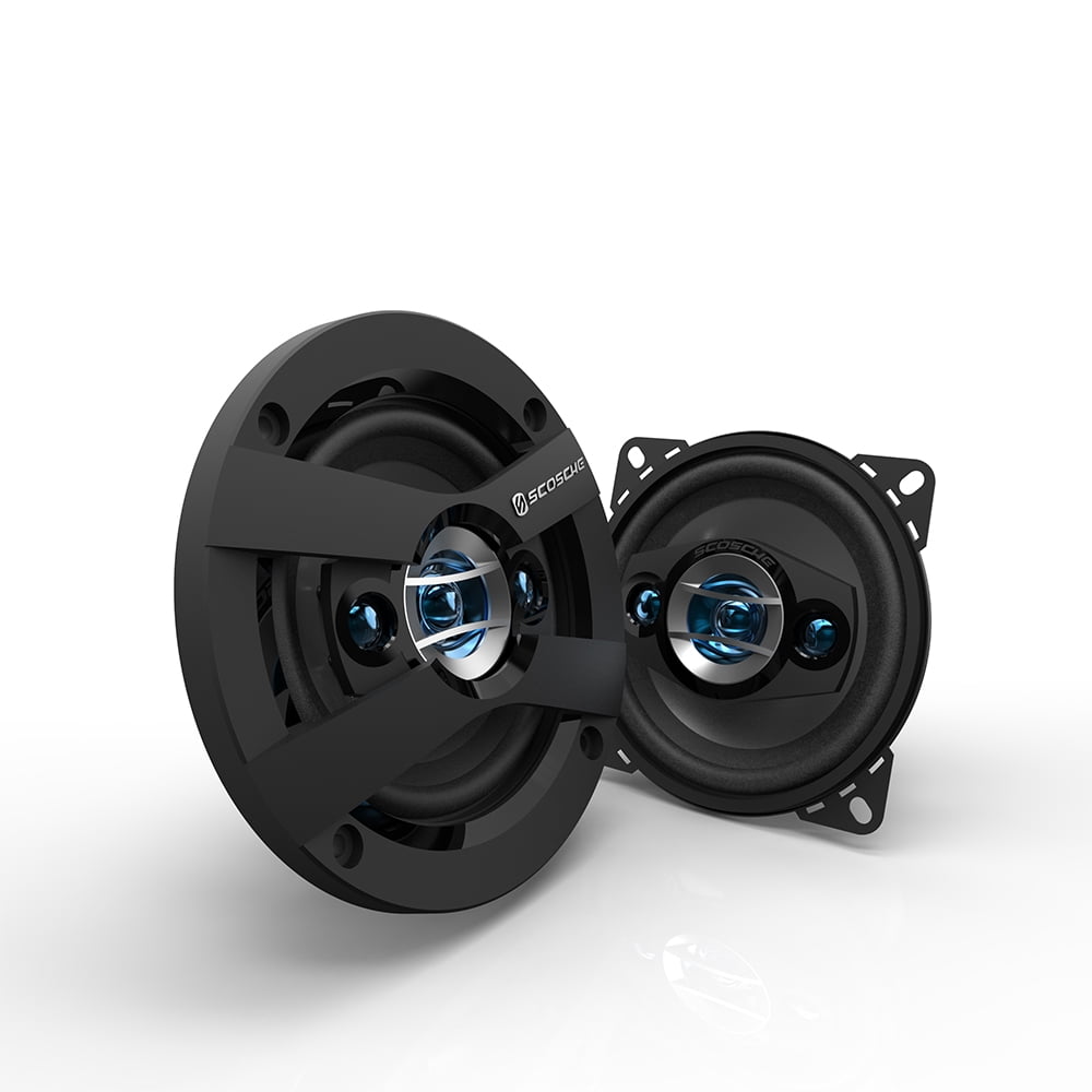Scosche Hd4004sd Hd 4 in. 4-Way Coaxial 120 Watts Max Car Stereo Speakers, Pair New