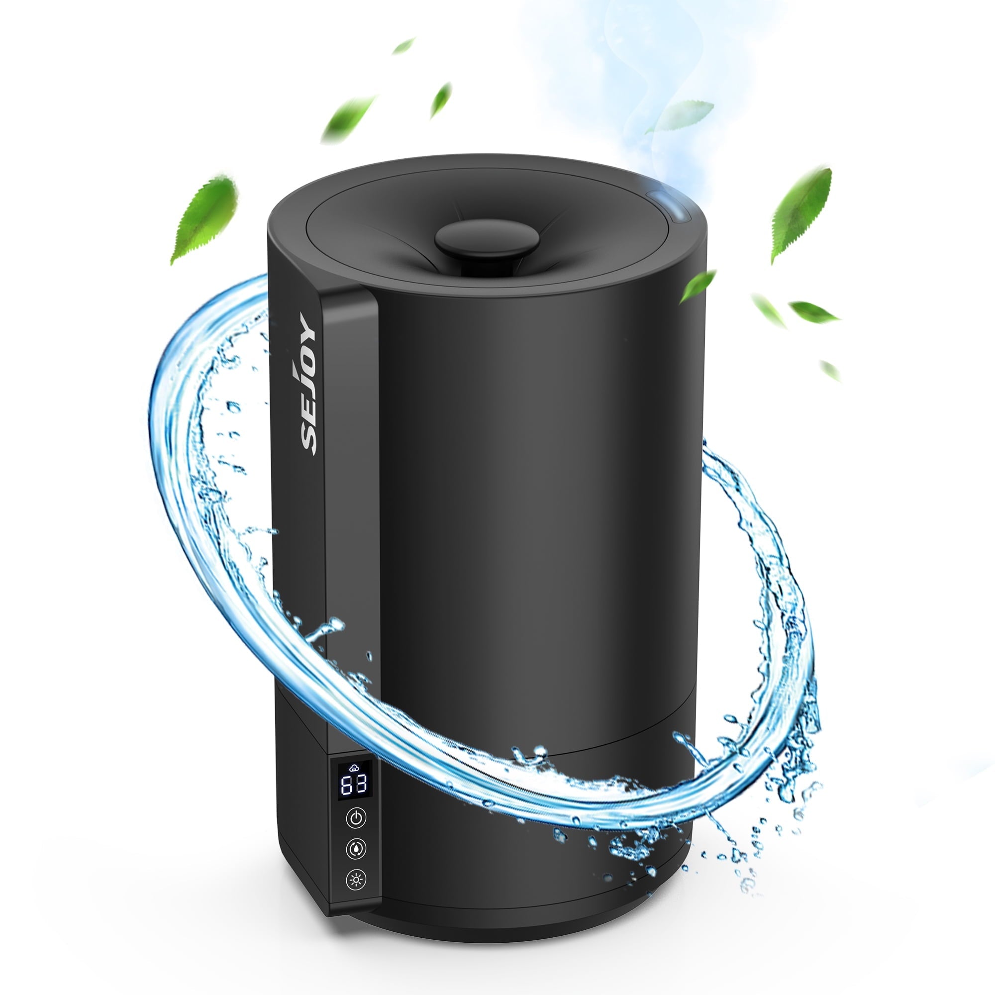 Sejoy Humidifiers for Bedroom, Quiet (3.5L Water Tank) Cool Mist Top Fill Essential Oil Diffuser for Baby Nursery and Plants,  Rapid Ultrasonic Humidification for Home Large Room,Black