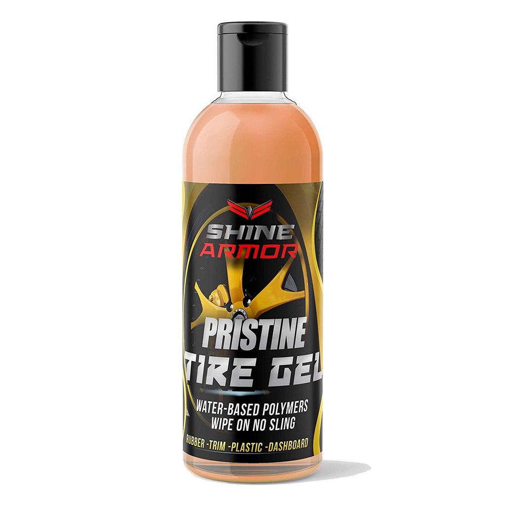 Shine Armor Pristine Tire Shine Dressing & Cleaner Gel, No Sling Formula, 4 oz.