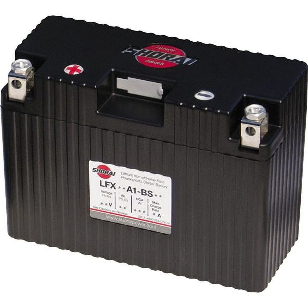 LFX18A1-BS12 Shorai LFX Lithium Iron Light Weight High Performance Motorcycle Battery for Ducati V-Twins and Larger Street Bike Motors - 18 Ah 12 Volt 2.3 Pounds 270 CCA - RIGHT NEGATIVE TERMINAL